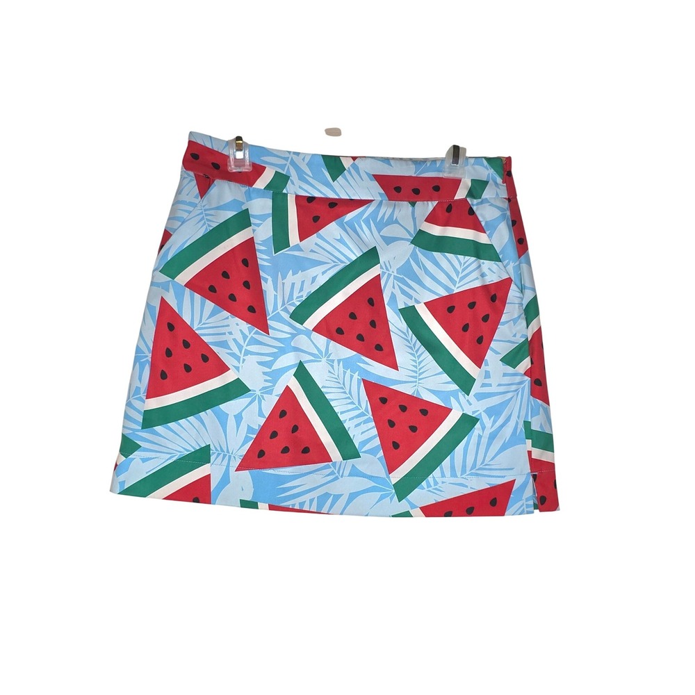 Loudmouth Ladies Watermelon Tropical Golf Skort Blue Red Sz 8 Skirt Rare design